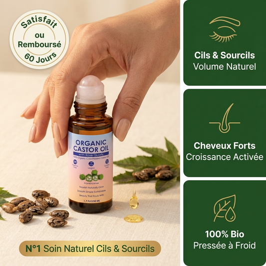 Huile de Ricin Bio Roll-On — Cils, Sourcils & Cheveux